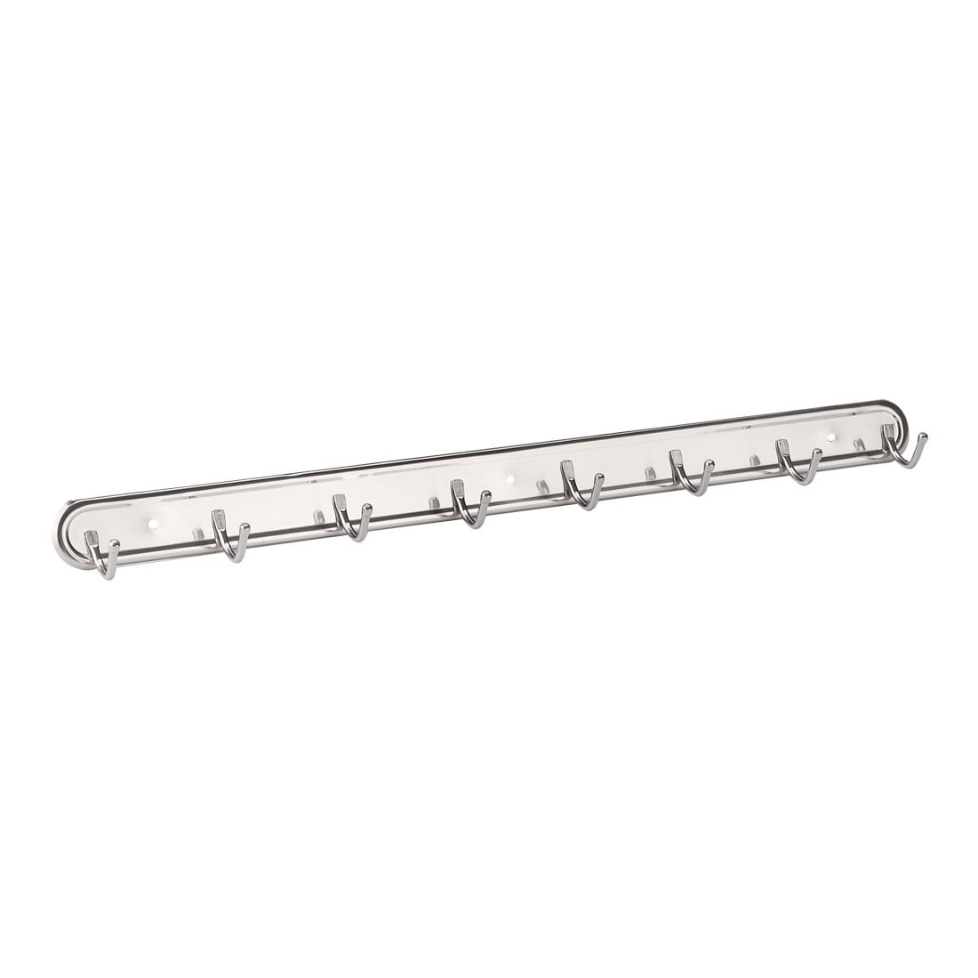 Unique Bargains Silver Tone Screw Mounted 8 Hooks Coat Towel hook Rack