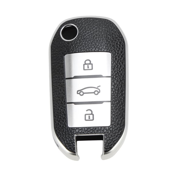 Unique Bargains Silver Tone Tpu Silicone Key Fob Shell Cover Case for Opel Crossland X/for Opel Zafira/for Opel Corsa F - 3 Buttons Remote Control Key Fob Case