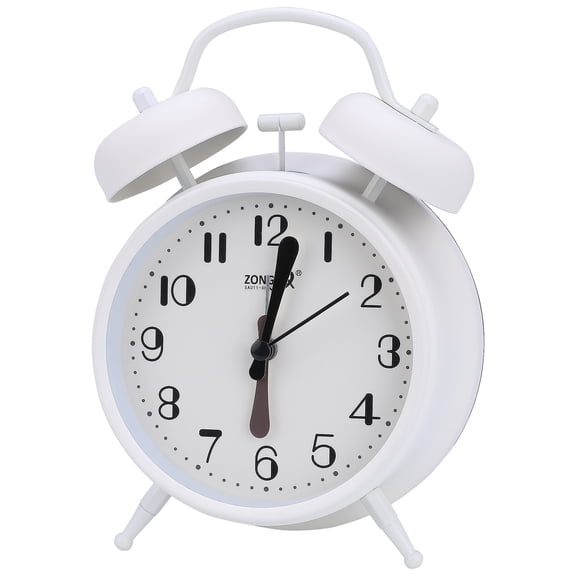 Unique Bargains Simple Design Dual Bell Loud Alarm White 4.6"L x 2.2"W x 6.6"H