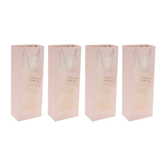 Unique Bargains Simple Design Gift Bags 4 Pcs for Various Occasions Pink