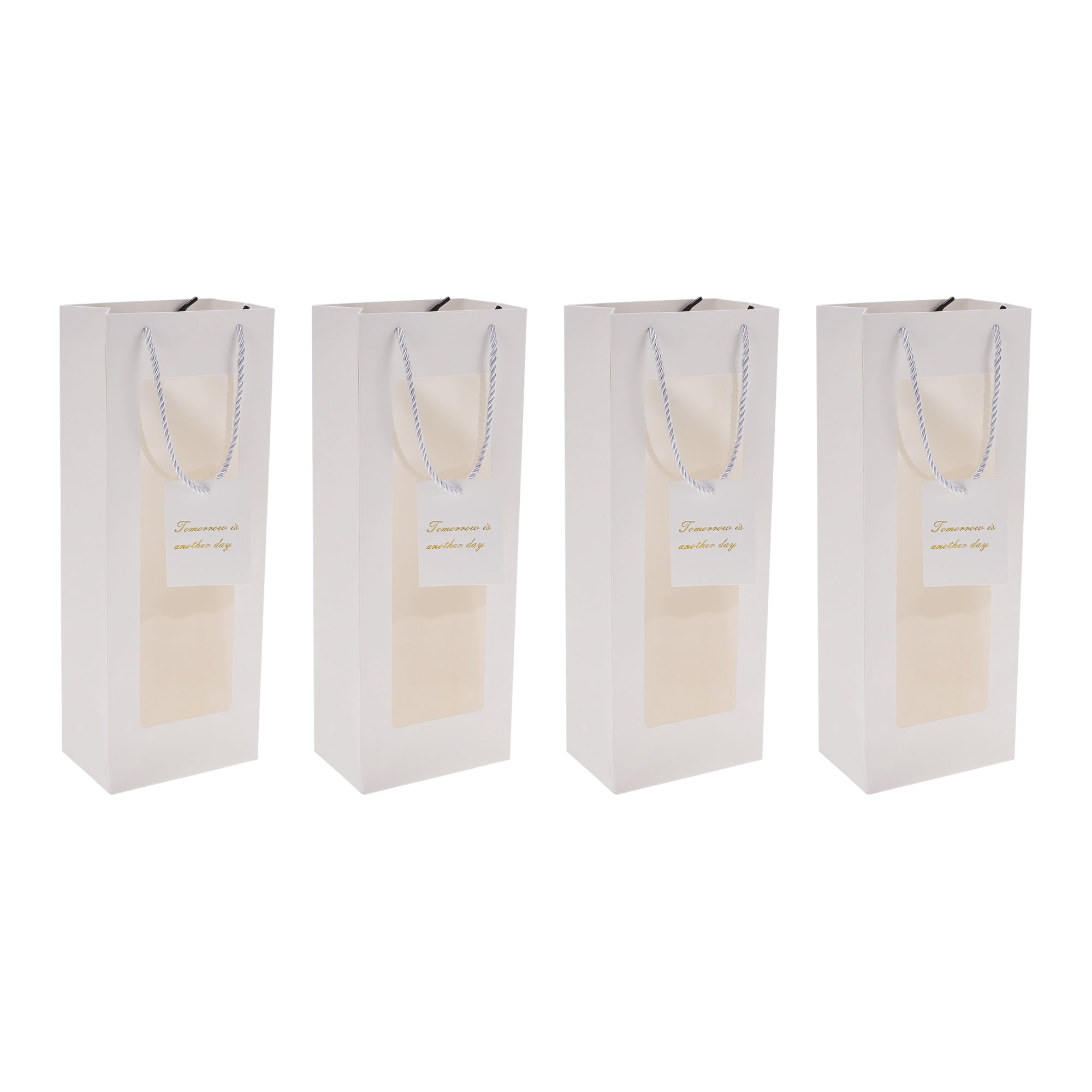 Unique Bargains Simple Design Gift Bags 4 Pcs for Various Occasions White