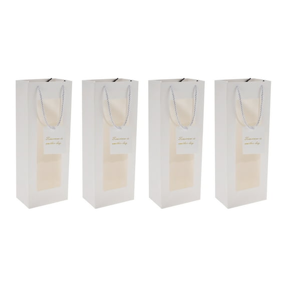 Unique Bargains Simple Design Gift Bags 4 Pcs for Various Occasions White