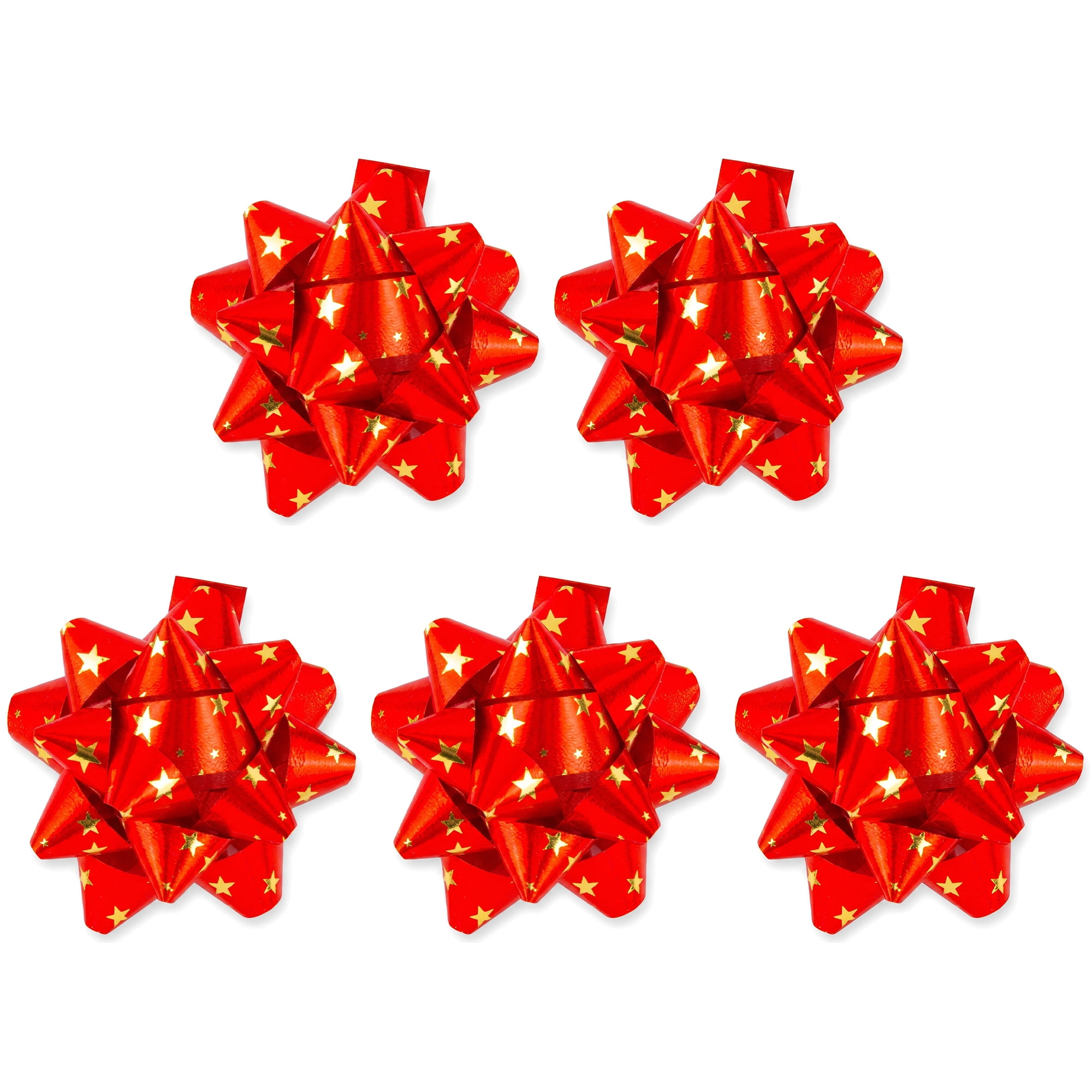 Unique Bargains Simple Glossy Star-shaped Gift Wrapping Bows for Special Events Red