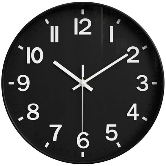 Unique Bargains Simple Wall Clock with Big Arabic Numerals Black