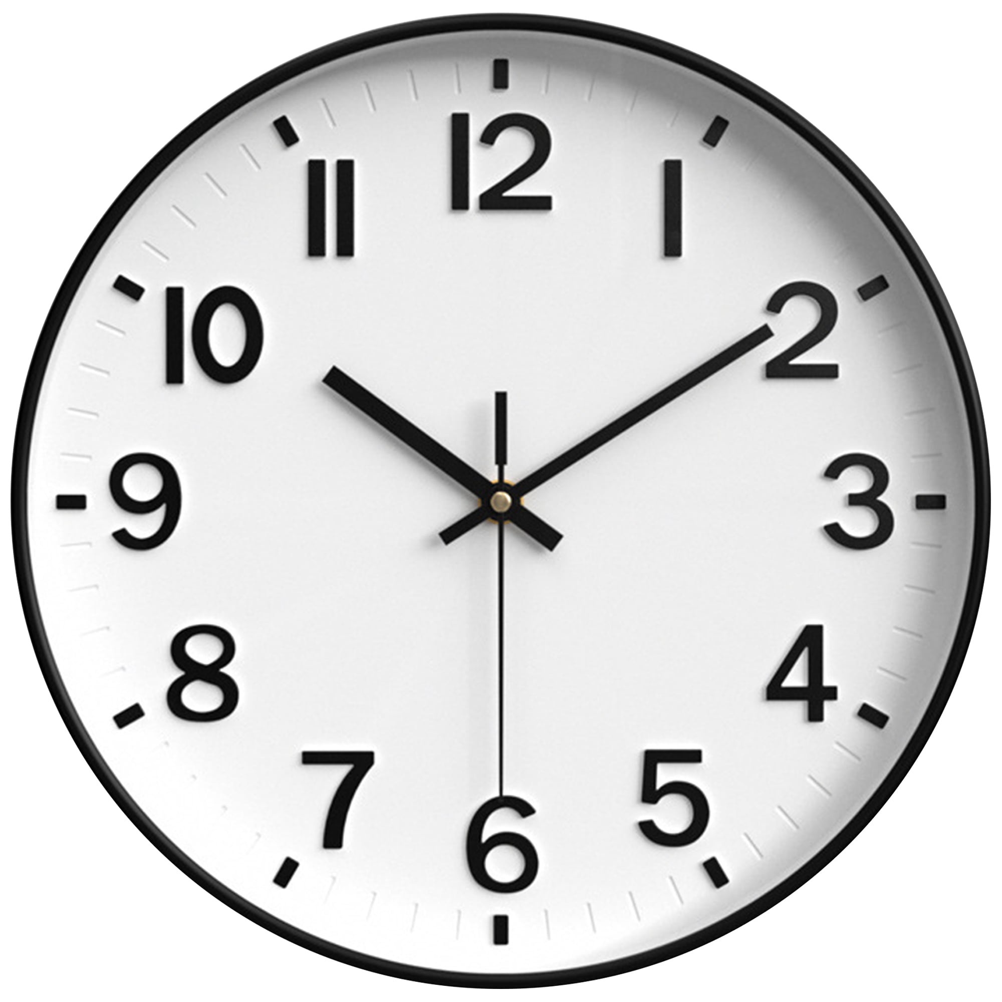 Unique Bargains Wall Clock with Big Arabic Numerals White and Black