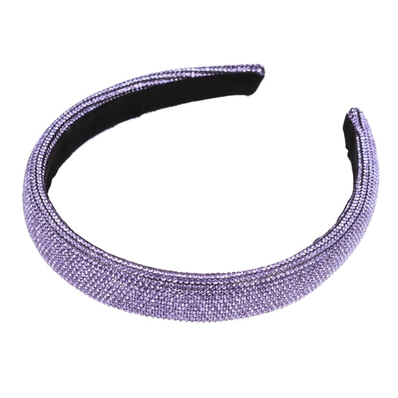 Unique Bargains Simplicity Rhinestone Wide-brimmed Headband Purple