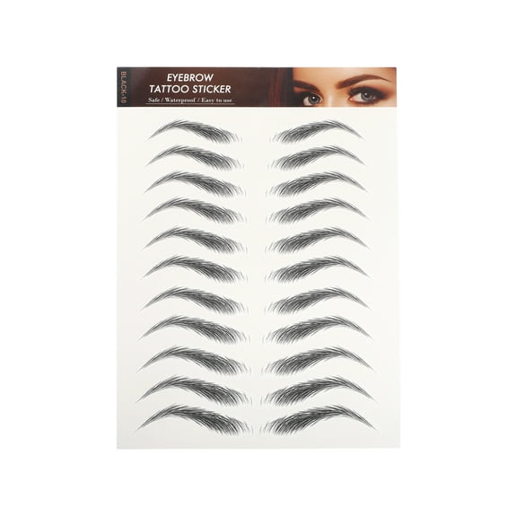 Unique Bargains Simulation Eyebrow Tattoo for Women 1 Pc Highs,Black