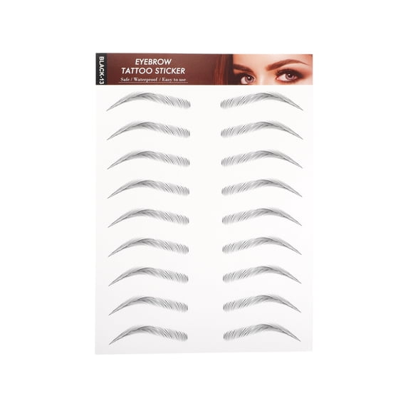 Unique Bargains Simulation Eyebrow Tattoo for Women 1 Pc Raised,Black