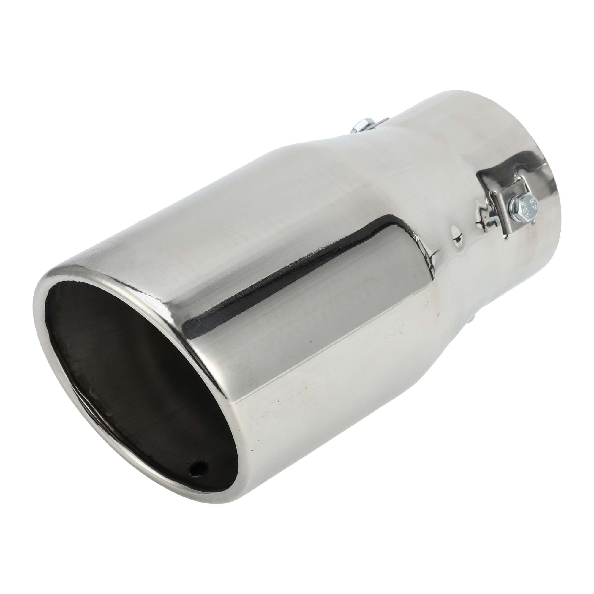 Unique Bargains Slant Cut Exhaust Tip 1.6 - 3.0 Inlet 3.9 Outlet 7.3 Length Silver Tone
