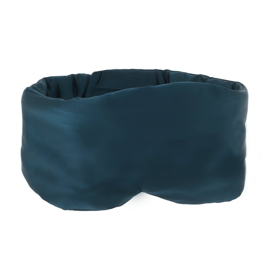 Unique Bargains Sleep Eye Mask Soft Large Wrap-Around Blindfold Adjustable Blackout for Sleeping Peacock Blue
