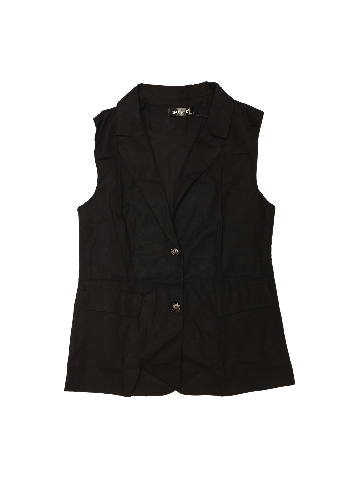 Unique Bargains Sleeveless Blazer for Women's Casual Work Office Suit Vest Jacket M Black