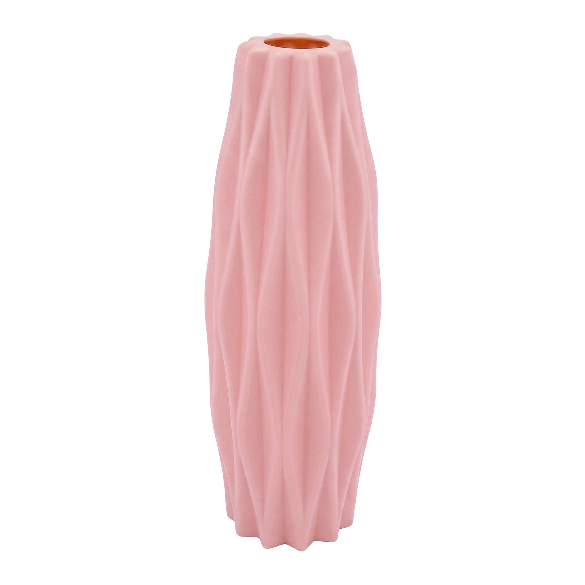 Unique Bargains Slim Acrylic Narrow Bud Vase for Roses Pink 2.8"L x 2.8"W x 7.9"H
