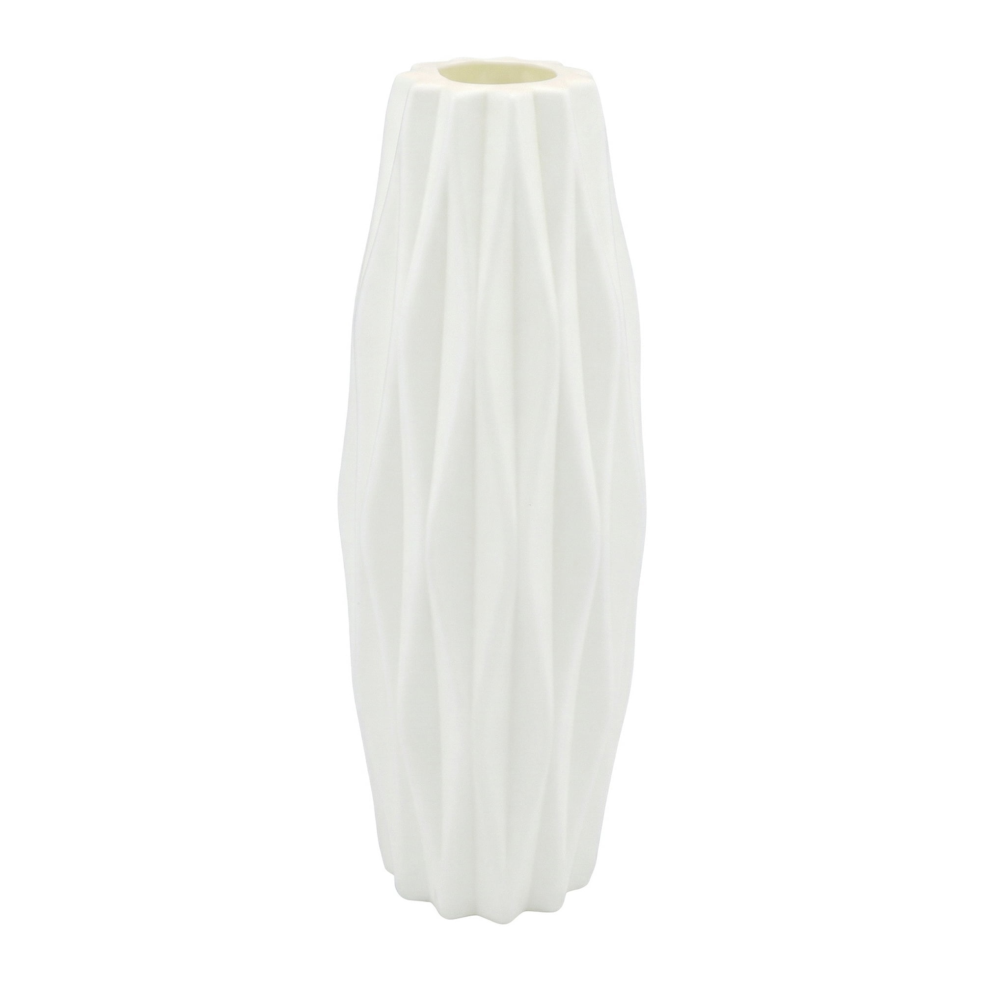 Unique Bargains Slim Acrylic Narrow Bud Vase for Roses White 2.8"L x 2.8"W x 7.9"H