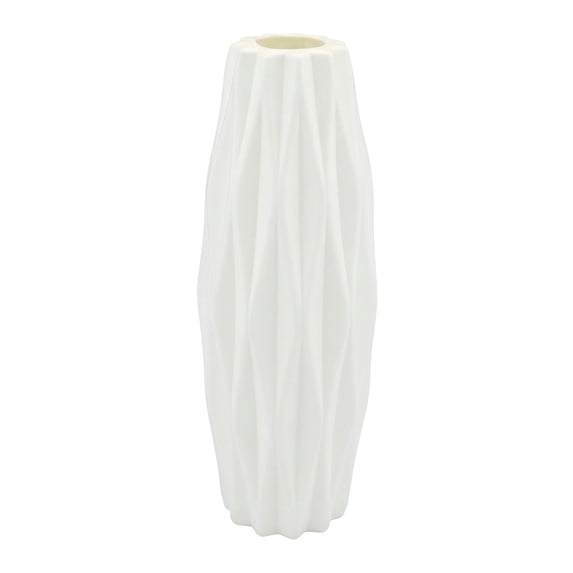 Unique Bargains Slim Acrylic Narrow Bud Vase for Roses White 2.8"L x 2.8"W x 7.9"H