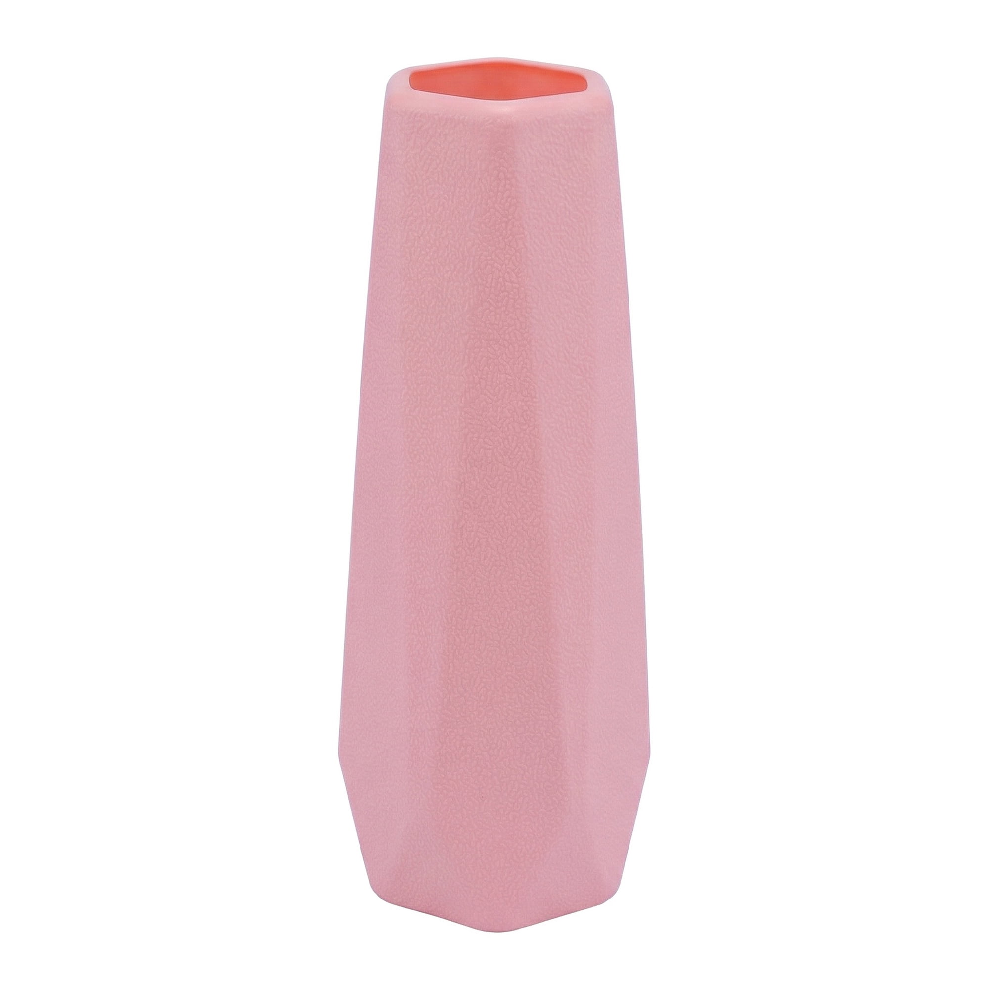 Unique Bargains Slim Bud Vase for Single Stem Blooms Decor Pink 2.8"L x 2.8"W x 7.9"H