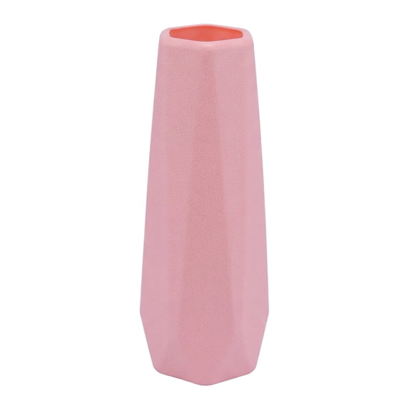 Unique Bargains Slim Bud Vase for Single Stem Blooms Decor Pink 2.8"L x 2.8"W x 7.9"H