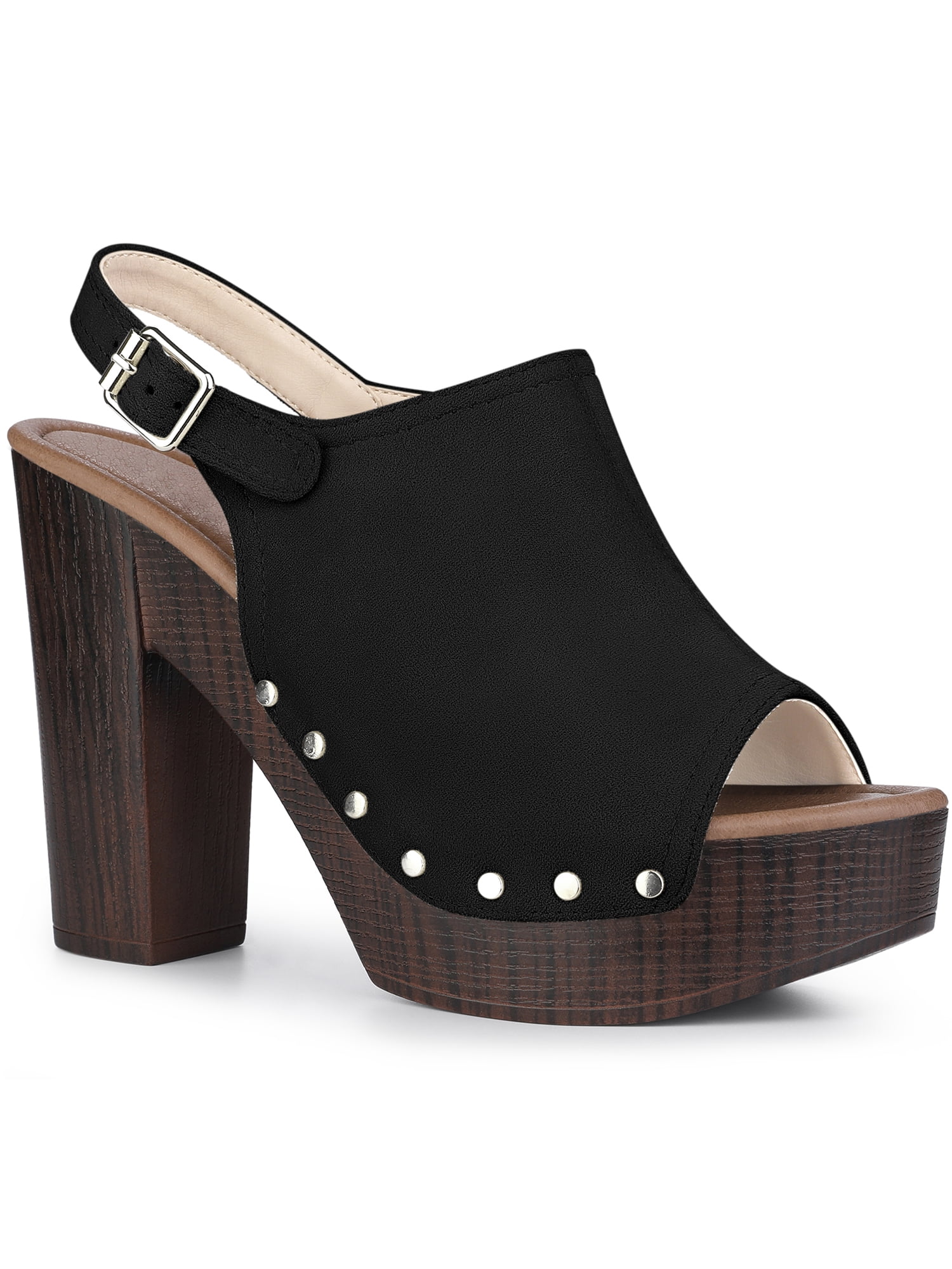 Unique Bargains Slingback Platform Chunky High Heel Sandals for Women