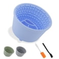 thumbnail image 1 of Unique Bargains Slow Feeder Dog Bowls Silicone Dog Lick Bowl with Brush & Scraper Non-Slip Base Slow Feeder for Anxiety Alleviating & Oral Health Sky Blue, 1 of 7