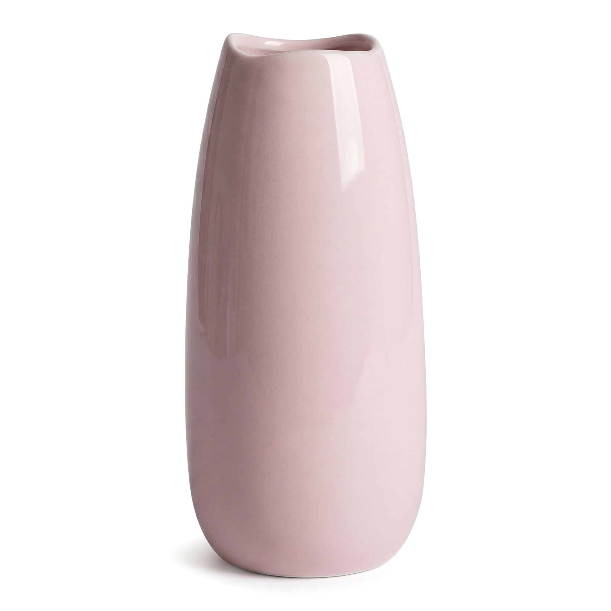 Unique Bargains Small Ceramic Bud Modern Cylinder Vase Ribbed Decorative Flower Vase Pink