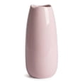 thumbnail image 1 of Unique Bargains Small Ceramic Bud Modern Cylinder Vase Ribbed Decorative Flower Vase Pink, 1 of 5