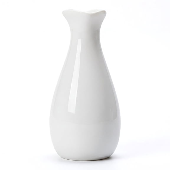 Unique Bargains Small Ceramic Bud Modern Cylinder Vase White 2.4"L x 2.4"W x 5.1"H