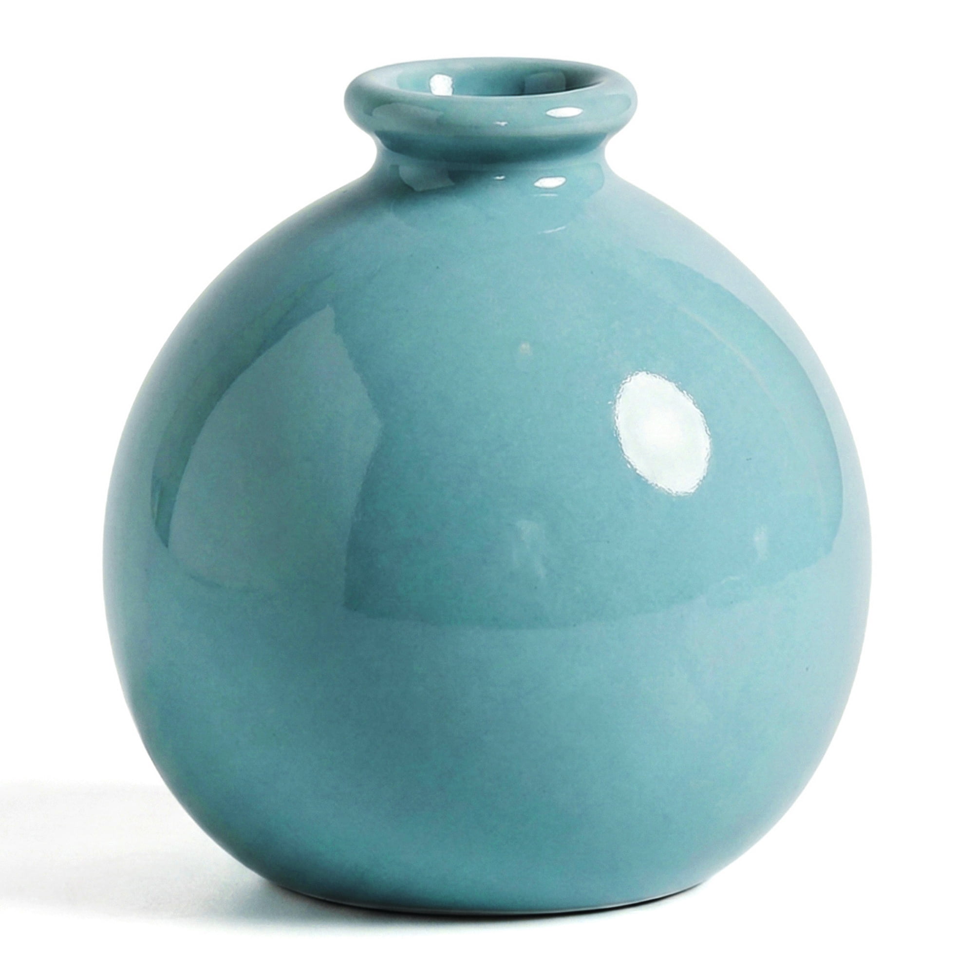 Unique Bargains Small Ceramic Bud Tiny Matte Decorative Vase Cyan 2.6"L x 2.6"W x 2.8"H