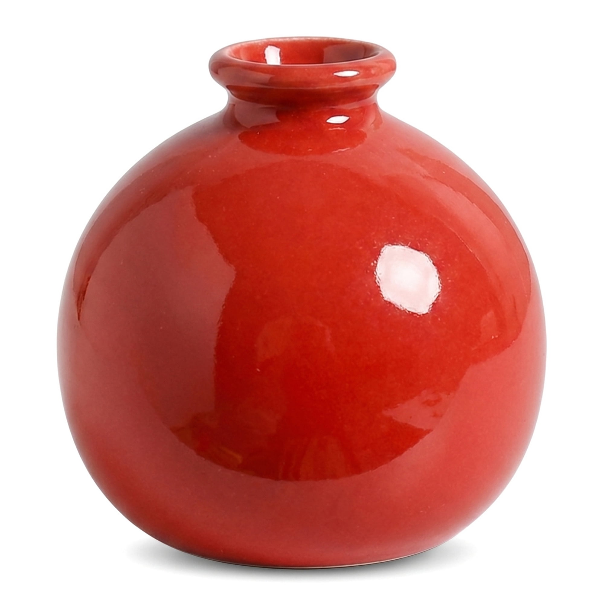 Unique Bargains Small Ceramic Bud Tiny Matte Decorative Vase Red 2.6"L x 2.6"W x 2.8"H