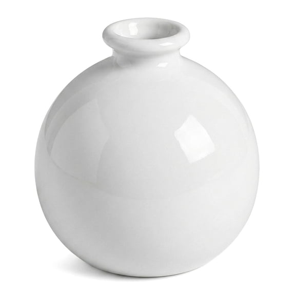 Unique Bargains Small Ceramic Bud Tiny Matte Decorative Vase White 2.6"L x 2.6"W x 2.8"H