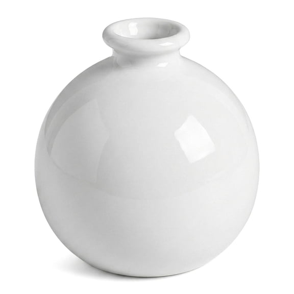 Unique Bargains Small Ceramic Bud Tiny Matte Decorative Vase White 2.6"L x 2.6"W x 2.8"H