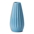 thumbnail image 1 of Unique Bargains Small Ceramic Matte Ribbed Flower Vase Blue 2.4"L x 2.4"W x 5.1"H, 1 of 6