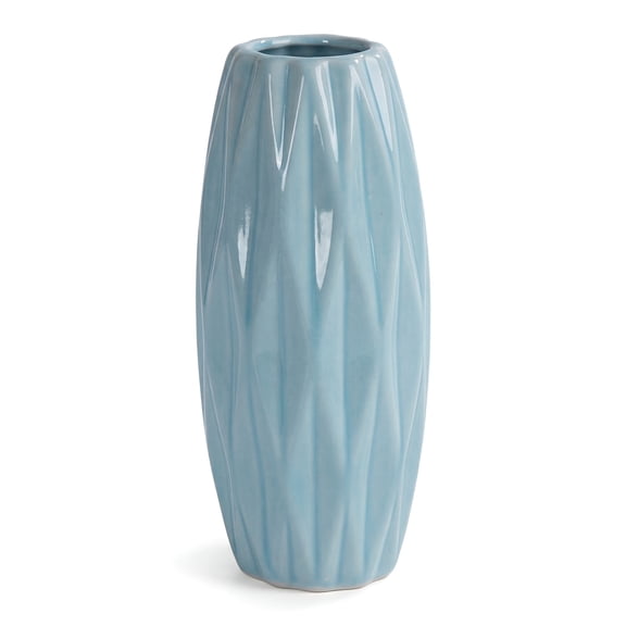 Unique Bargains Small Ceramic Modern Vase Matte Decorative Flower Vase for Desktop Blue