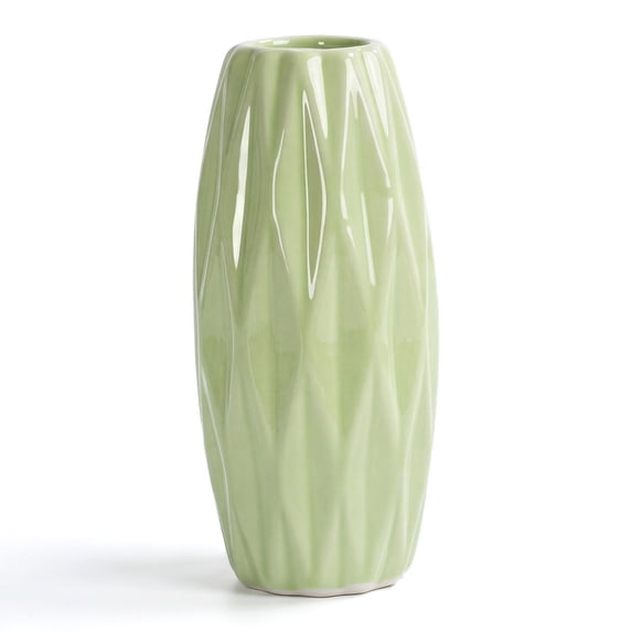 Unique Bargains Small Ceramic Modern Vase Matte Decorative Flower Vase for Desktop Green