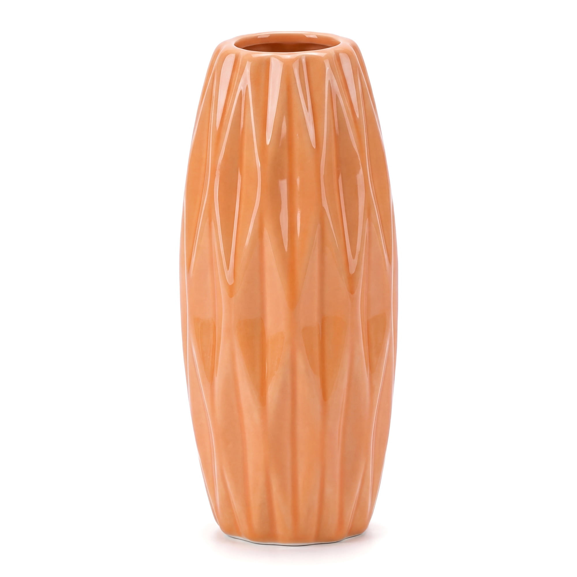 Unique Bargains Small Ceramic Modern Vase Matte Decorative Flower Vase for Desktop Orange
