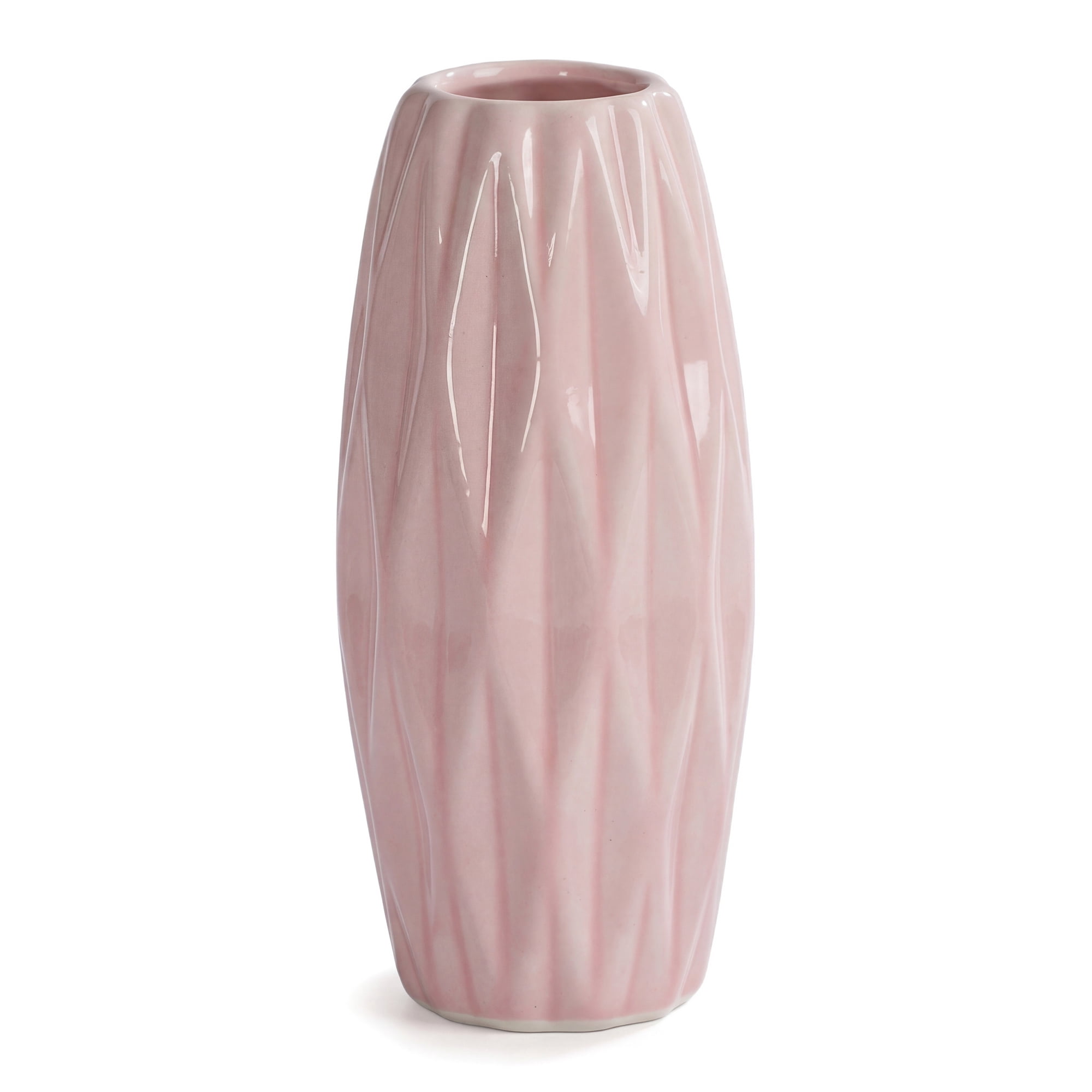 Unique Bargains Small Ceramic Modern Vase Matte Decorative Flower Vase for Desktop Pink