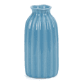 thumbnail image 1 of Unique Bargains Small Ceramic Vase Matte Ribbed Decorative Flower Vase for Bathroom Blue, 1 of 5