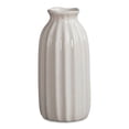 thumbnail image 1 of Unique Bargains Small Ceramic Vase Matte Ribbed Decorative Flower Vase for Bathroom White, 1 of 5