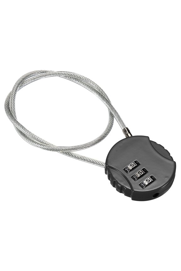 Small Combination Lock 3 Digits Luggage Padlock for Gym Locker Black