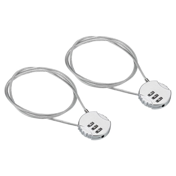 Unique Bargains Small Combination Locks 3 Digit Luggage Padlock for Gym Locker Silver