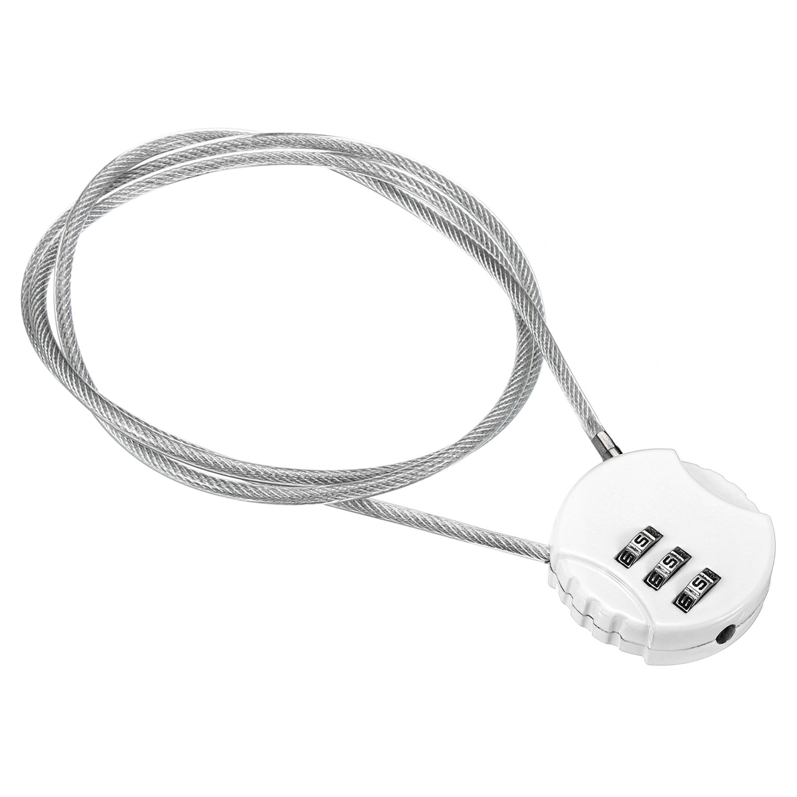 Unique Bargains Small Combination Locks 3 Digit Luggage Padlock for Gym Locker White
