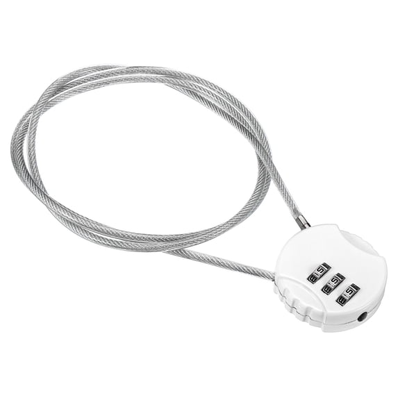 Unique Bargains Small Combination Locks 3 Digit Luggage Padlock for Gym Locker White