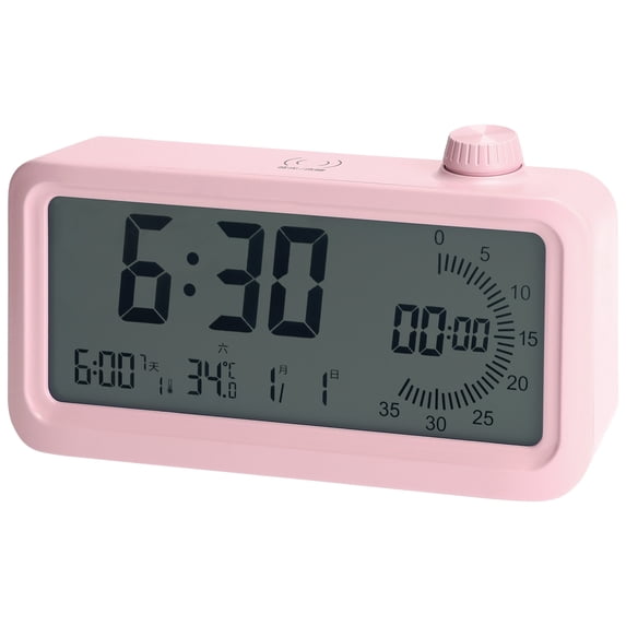 Unique Bargains Small Digital Alarm Clock Bedroom for Deep Sleepers Pink