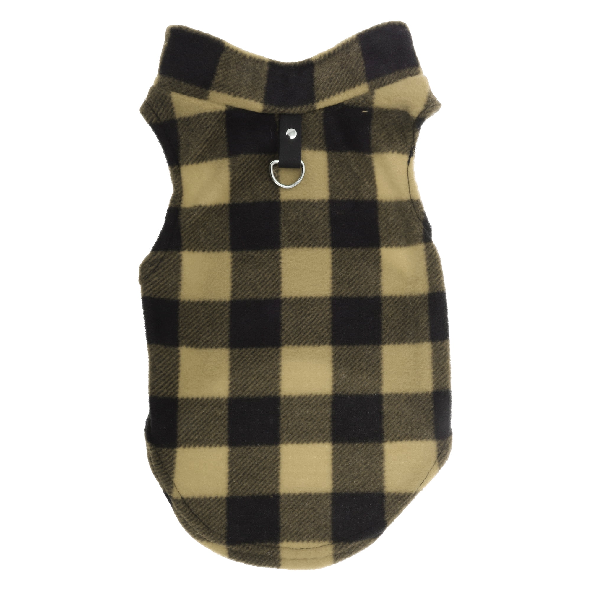 Unique Bargains Small Dog Cat Jumpers Plaid Polar Fleece Clothes Yellow Black L