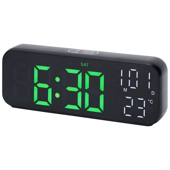 Unique Bargains Small Dual Alarm Clock for Bedrooma Black Green