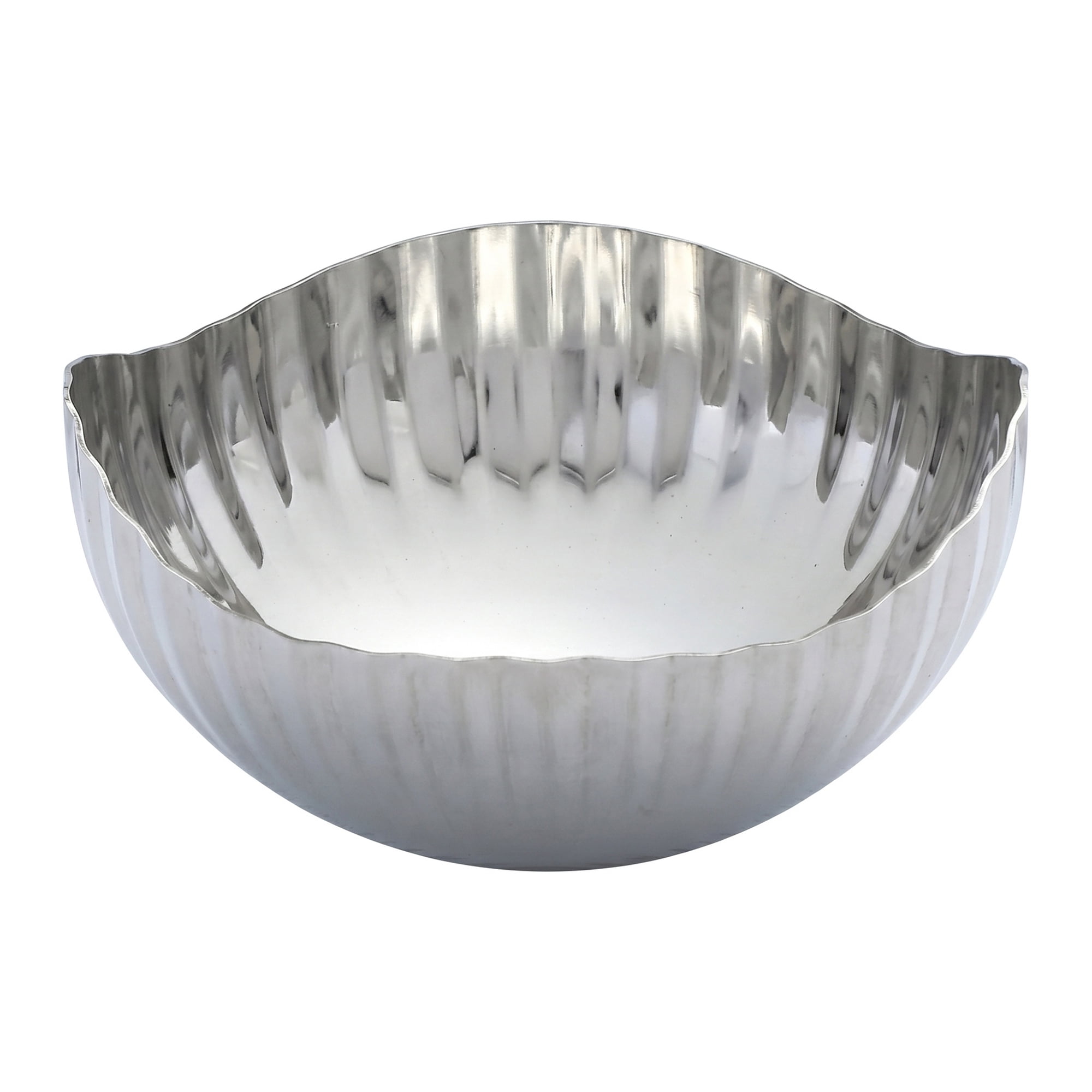 Unique Bargains Small Irregular Trinket Catchall Bowl Silver Petal Shape 3.9" x 3.9" x 2"