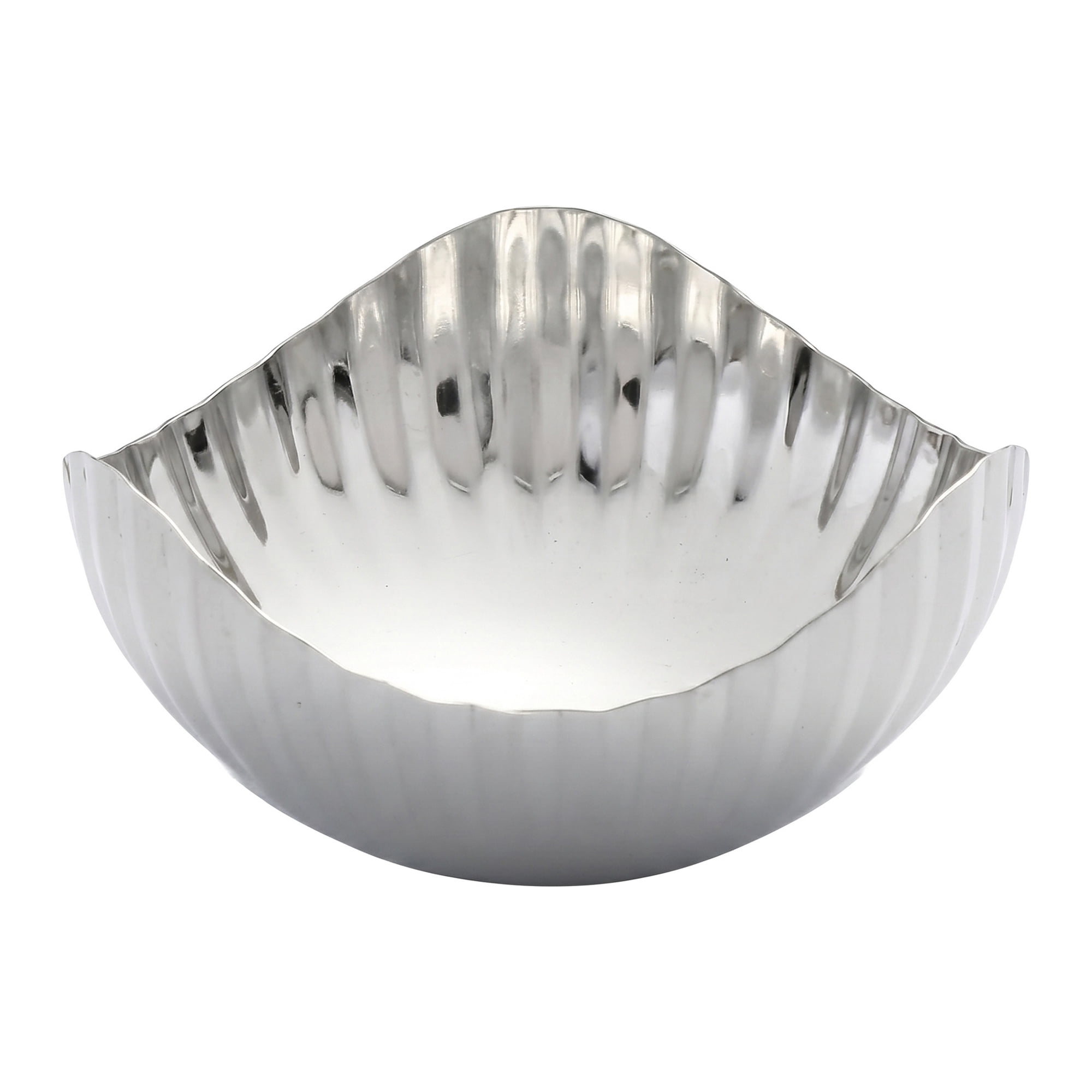 Unique Bargains Small Irregular Trinket Catchall Bowl Silver Triangular 3.9" x 3.9" x 2"