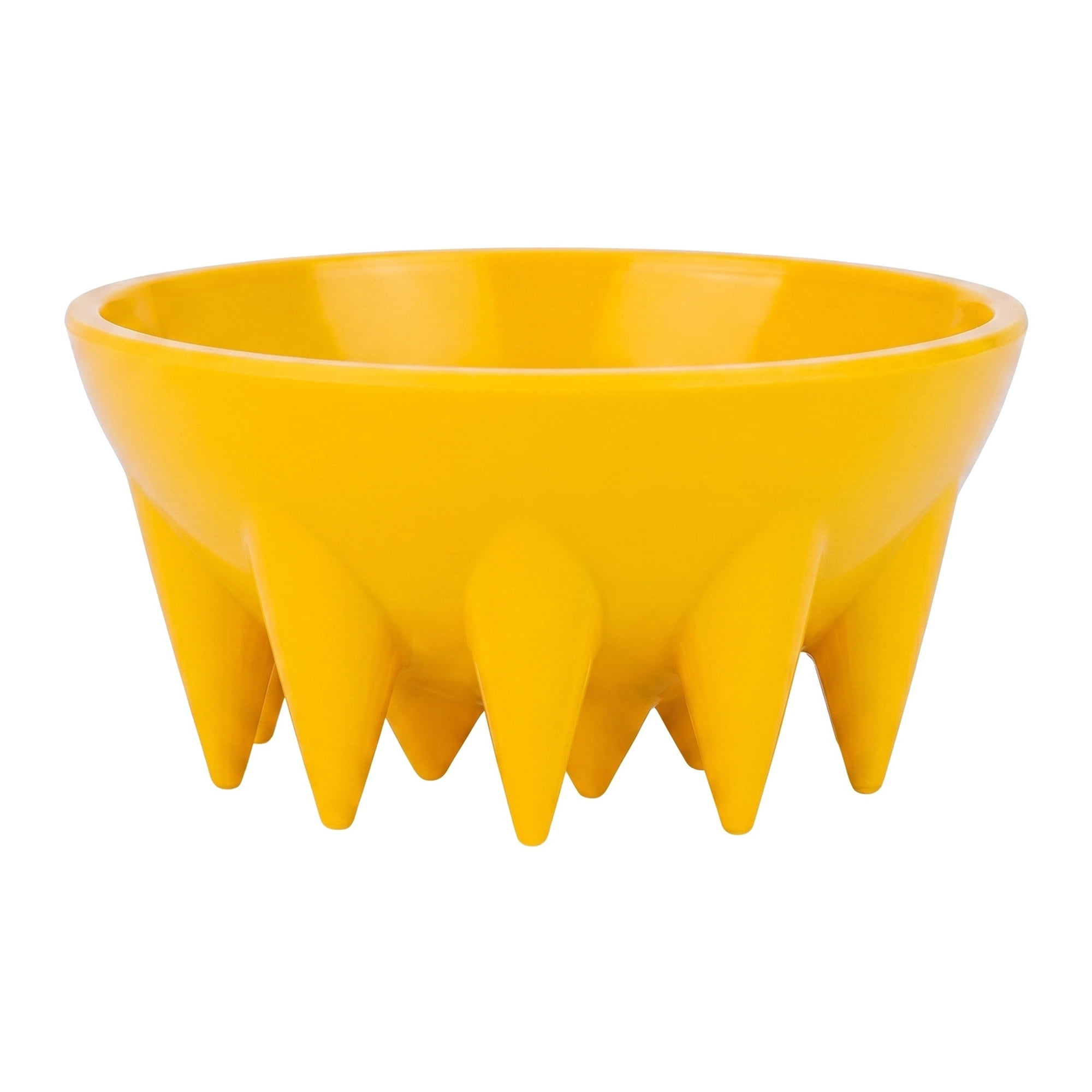 Unique Bargains Small Jellyfish Fluted Pedestal Trinket Bowl Yellow 4.9" x 4.9" x 2.4"