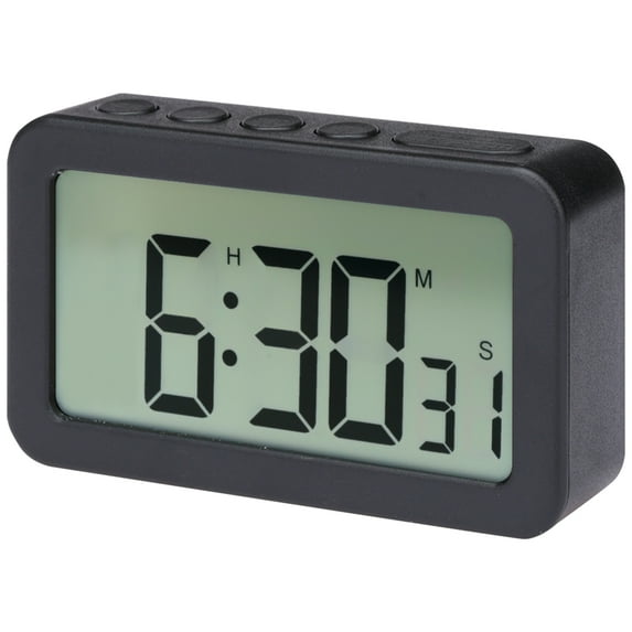 Unique Bargains Small Loud Alarm Clock Battery Operated Desk Clock Black