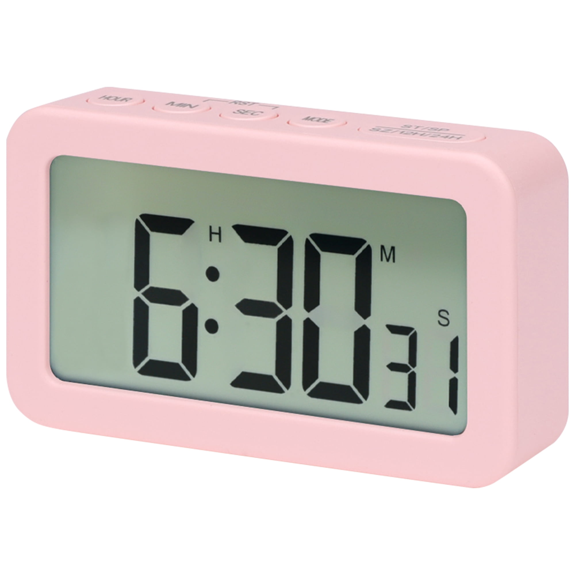 Unique Bargains Small Loud Alarm Clock Battery Operated Desk Clock Pink
