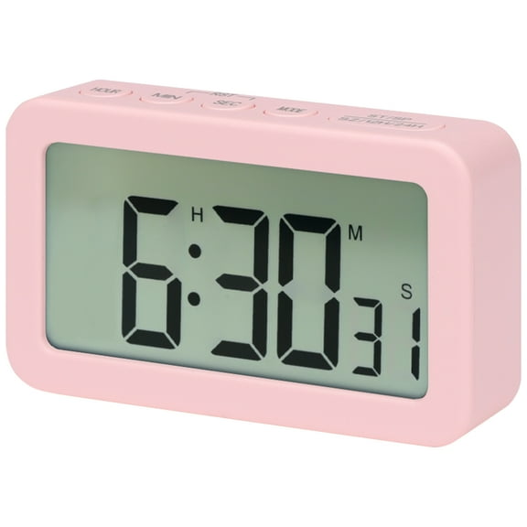 Unique Bargains Small Loud Alarm Clock Battery Operated Desk Clock Pink
