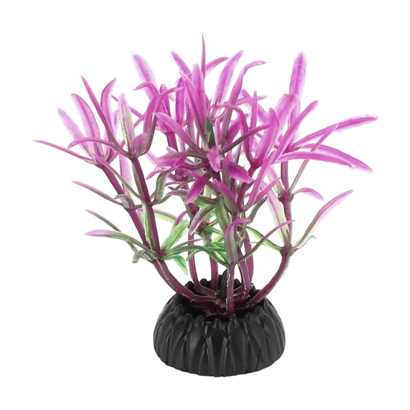 Unique Bargains Small Plastic Aquarium Plants Fish Tank Accessories Plants for Aquarium Decorations Purple